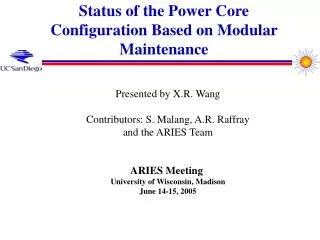 Status of the Power Core Configuration Based on Modular Maintenance