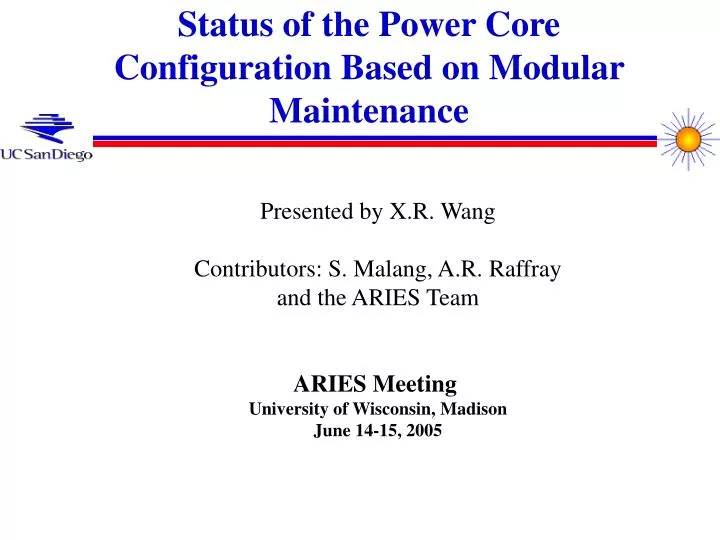 status of the power core configuration based on modular maintenance