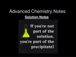 Advanced Chemistry Notes