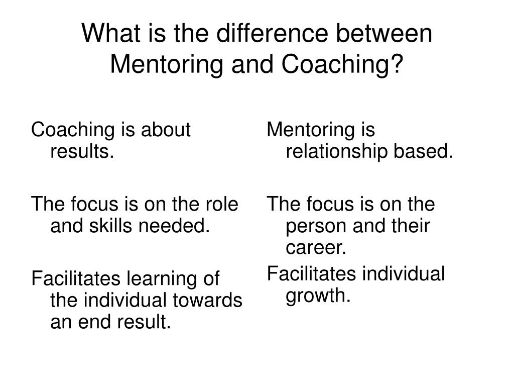 PPT - What is the difference between Mentoring and Coaching? PowerPoint ...