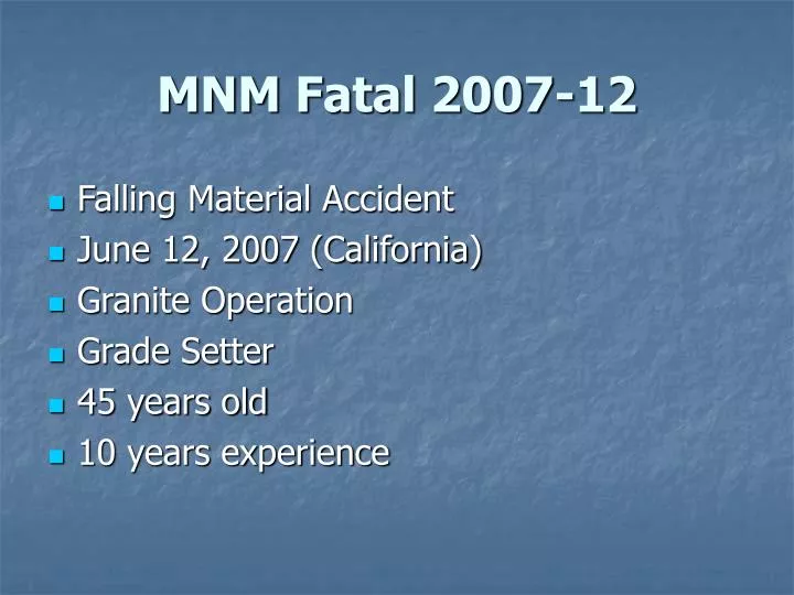 mnm fatal 2007 12