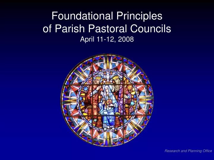 foundational principles of parish pastoral councils april 11 12 2008