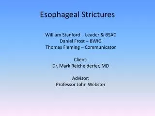 Esophageal Strictures