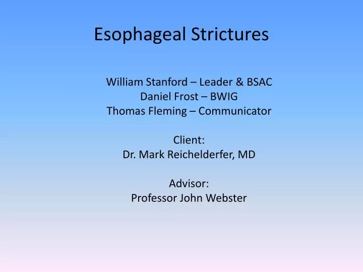 esophageal strictures