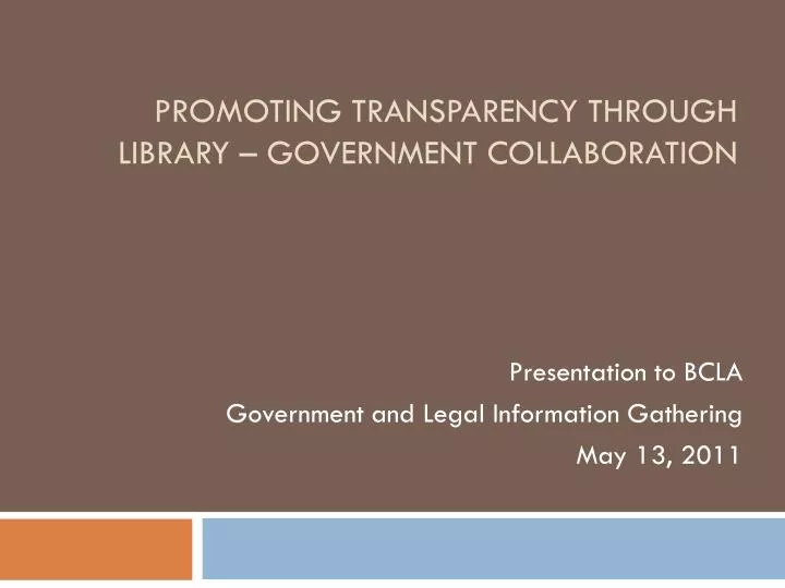 promoting transparency through library government collaboration
