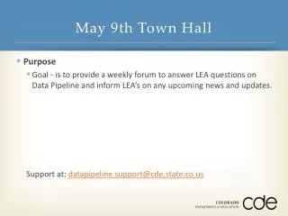 May 9th Town Hall