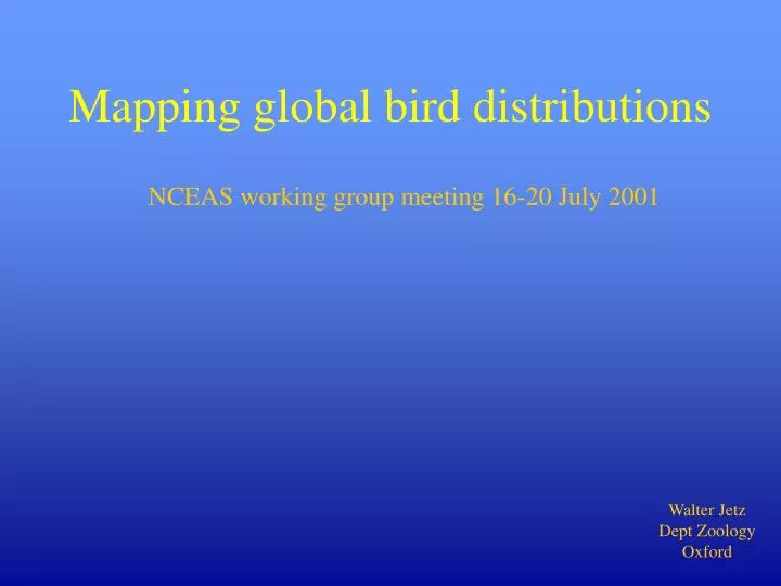 mapping global bird distributions