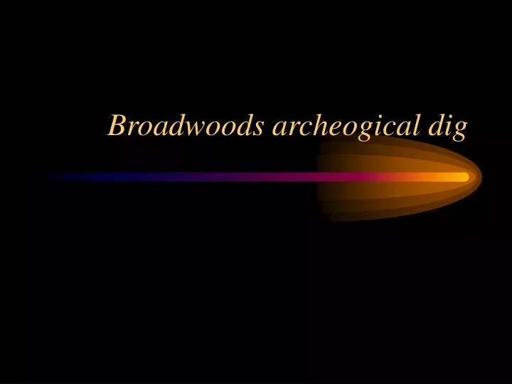 broadwoods archeogical dig