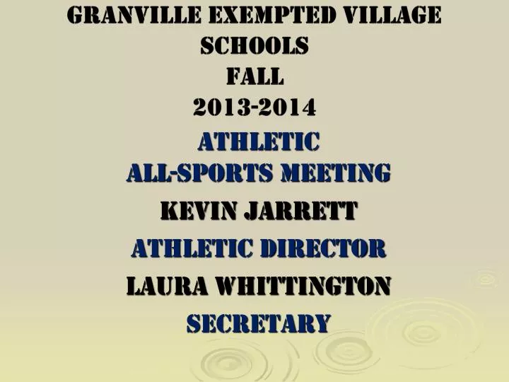 granville exempted village schools fall 2013 2014