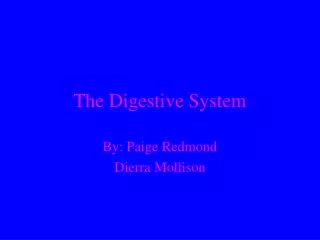 The Digestive System