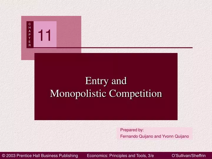 entry and monopolistic competition
