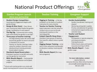 national product offerings