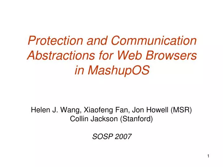 protection and communication abstractions for web browsers in mashupos