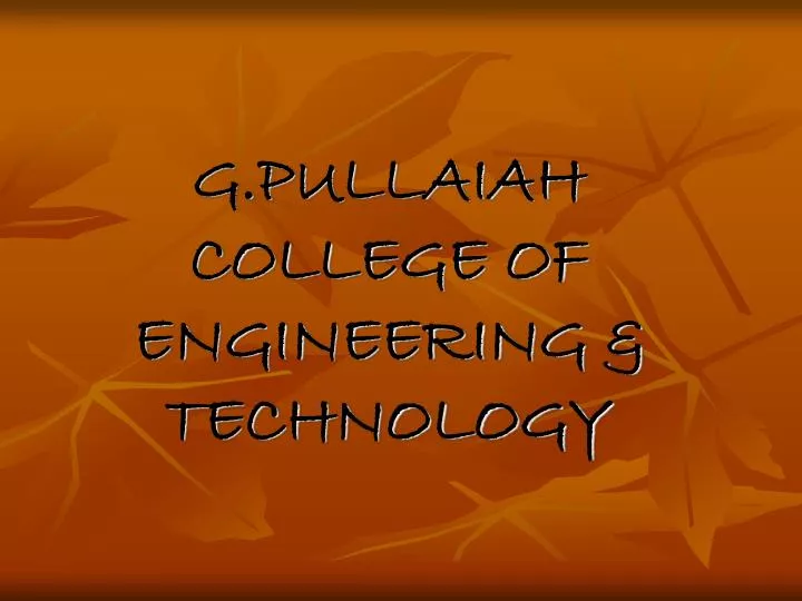 g pullaiah college of engineering technology