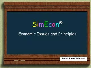 Economic Issues and Principles