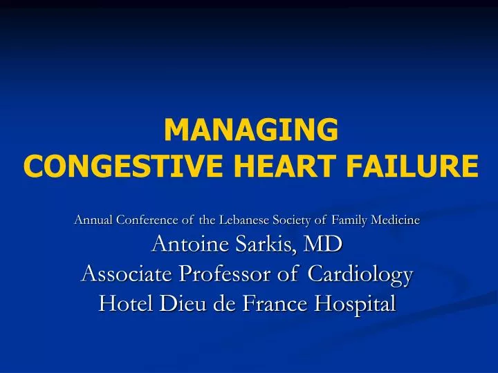 managing congestive heart failure