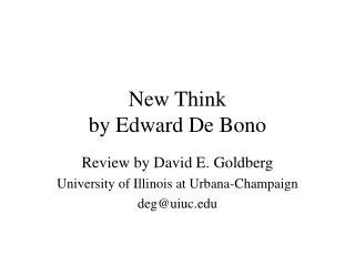 New Think by Edward De Bono