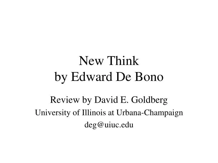 new think by edward de bono