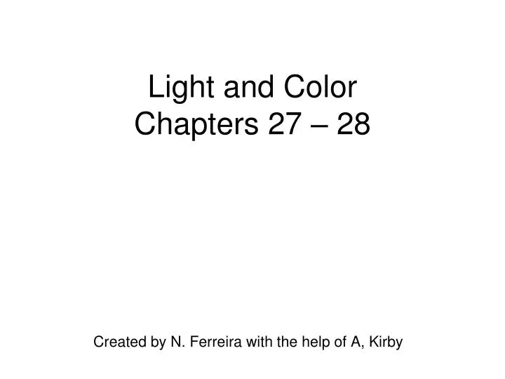 light and color chapters 27 28