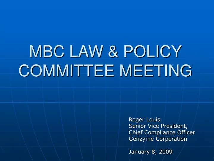 mbc law policy committee meeting