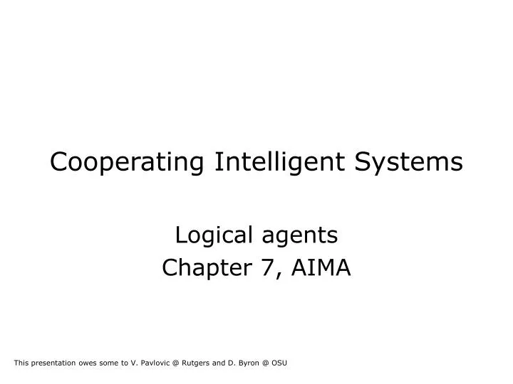 cooperating intelligent systems