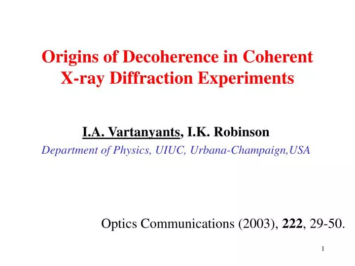 origins of decoherence in coherent x ray diffraction experiments