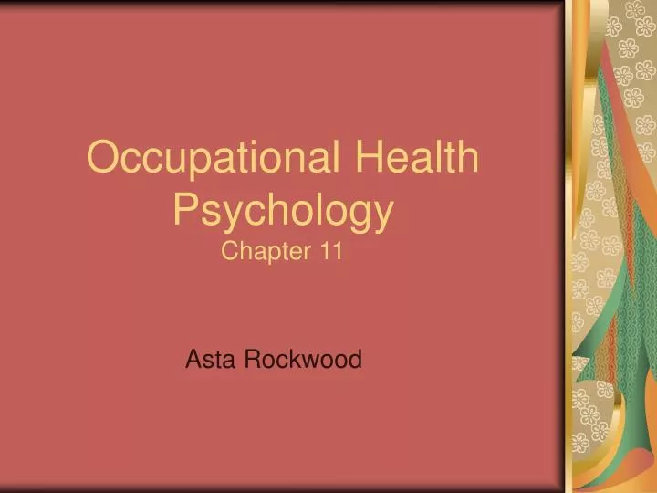 occupational health psychology chapter 11