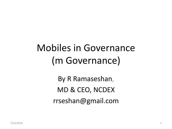 mobiles in governance m governance