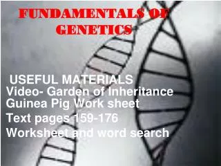 FUNDAMENTALS OF GENETICS