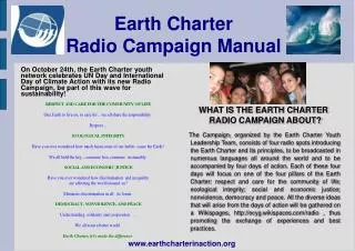 Earth Charter Radio Campaign Manual