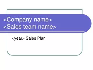 &lt;Company name&gt; &lt;Sales team name&gt;