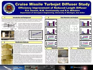 Cruise Missile Turbojet Diffuser Study Efficiency Improvement of Reduced Length Diffuser R.A. Swoish, M.W. Vostrizansky