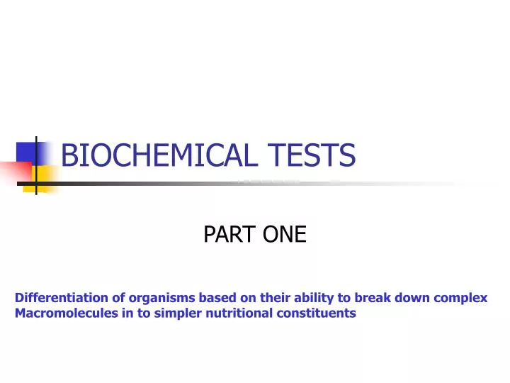 biochemical tests