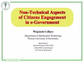 Non-Technical Aspects of Citizens Engagement in e-Government