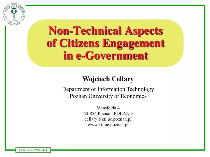 non technical aspects of citizens engagement in e government