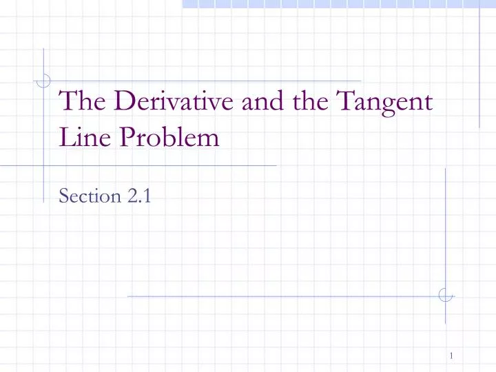 the derivative and the tangent line problem