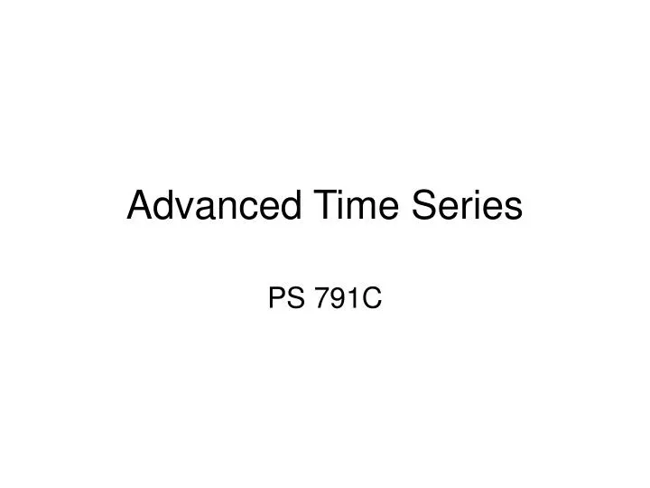 advanced time series