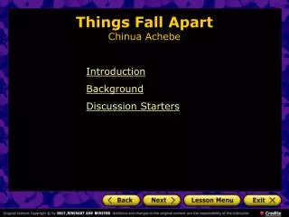 Things Fall Apart Chinua Achebe