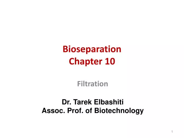 bioseparation chapter 10