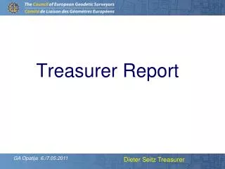 Treasurer Report