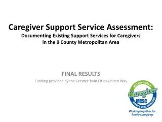 FINAL RESULTS Funding provided by the Greater Twin Cities United Way