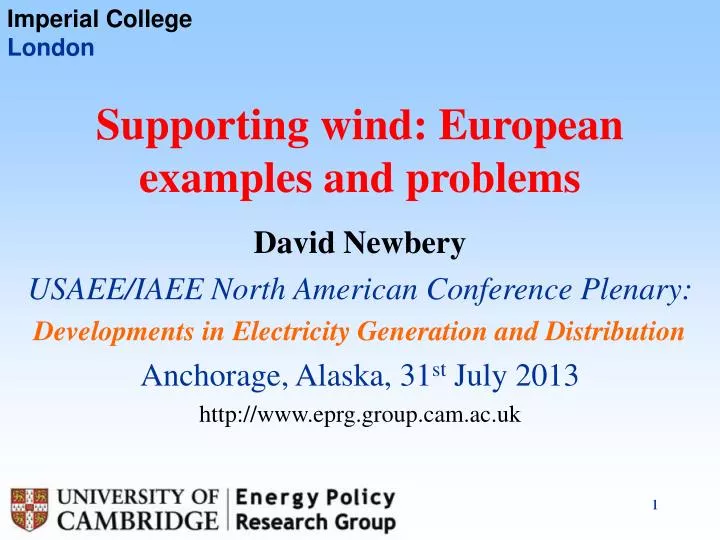supporting wind european examples and problems