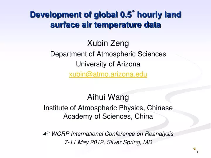 development of global 0 5 hourly land surface air temperature data