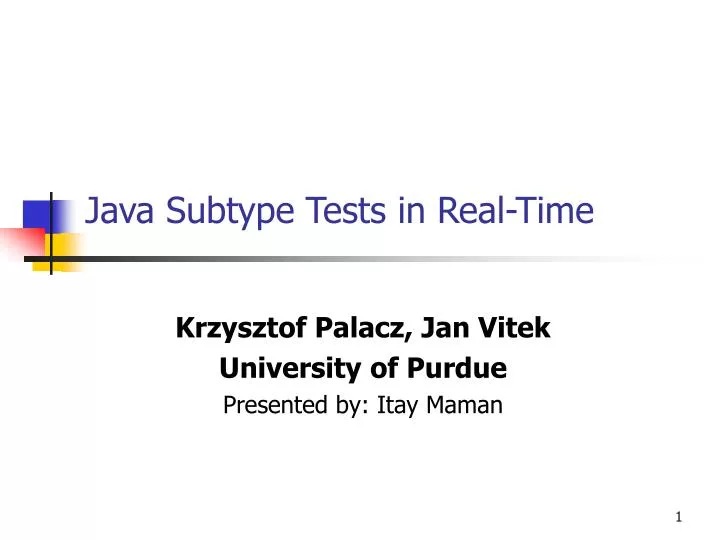 java subtype tests in real time