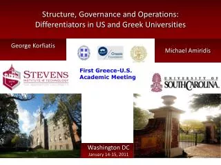 Structure, Governance and Operations: Differentiators in US and Greek Universities