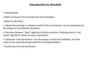 Introduction to Simulink