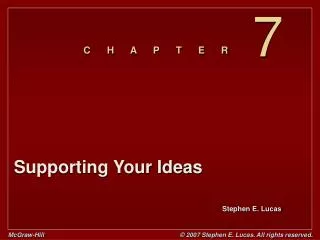 Supporting Your Ideas