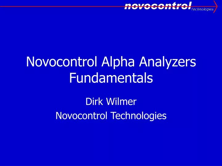 novocontrol alpha analyzers fundamentals