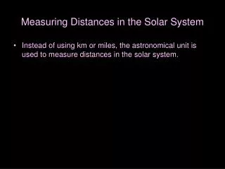 measuring distances in the solar system