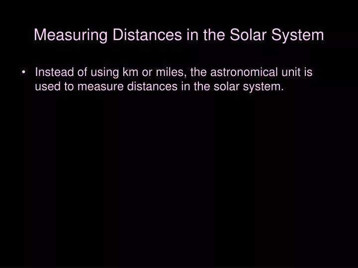 measuring distances in the solar system